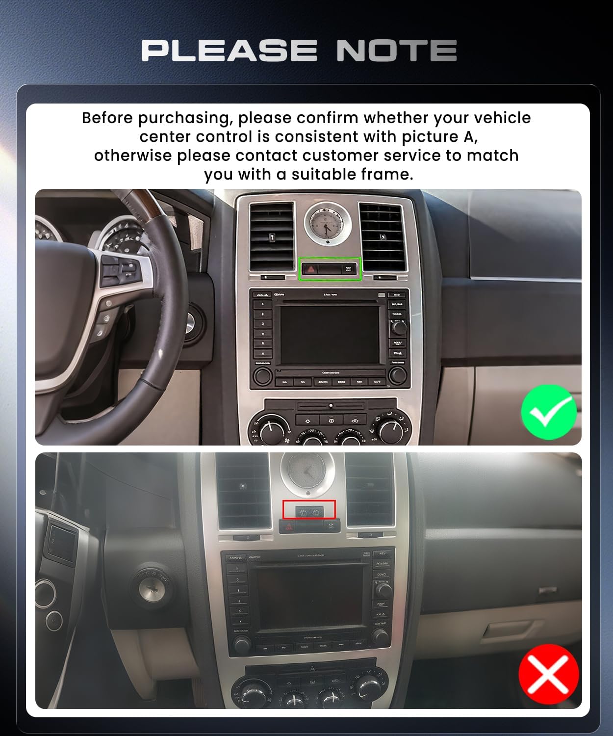 4G+64G Android 15 Car Stereo for Chrysler 300C 2004-2011 with Wireless Carplay Android Auto, 9 Inch 1280 * 720 Touch Screen GPS/WiFi/Bluetooth 5.0/ FM/32EQ/ SWC/Backup Camera