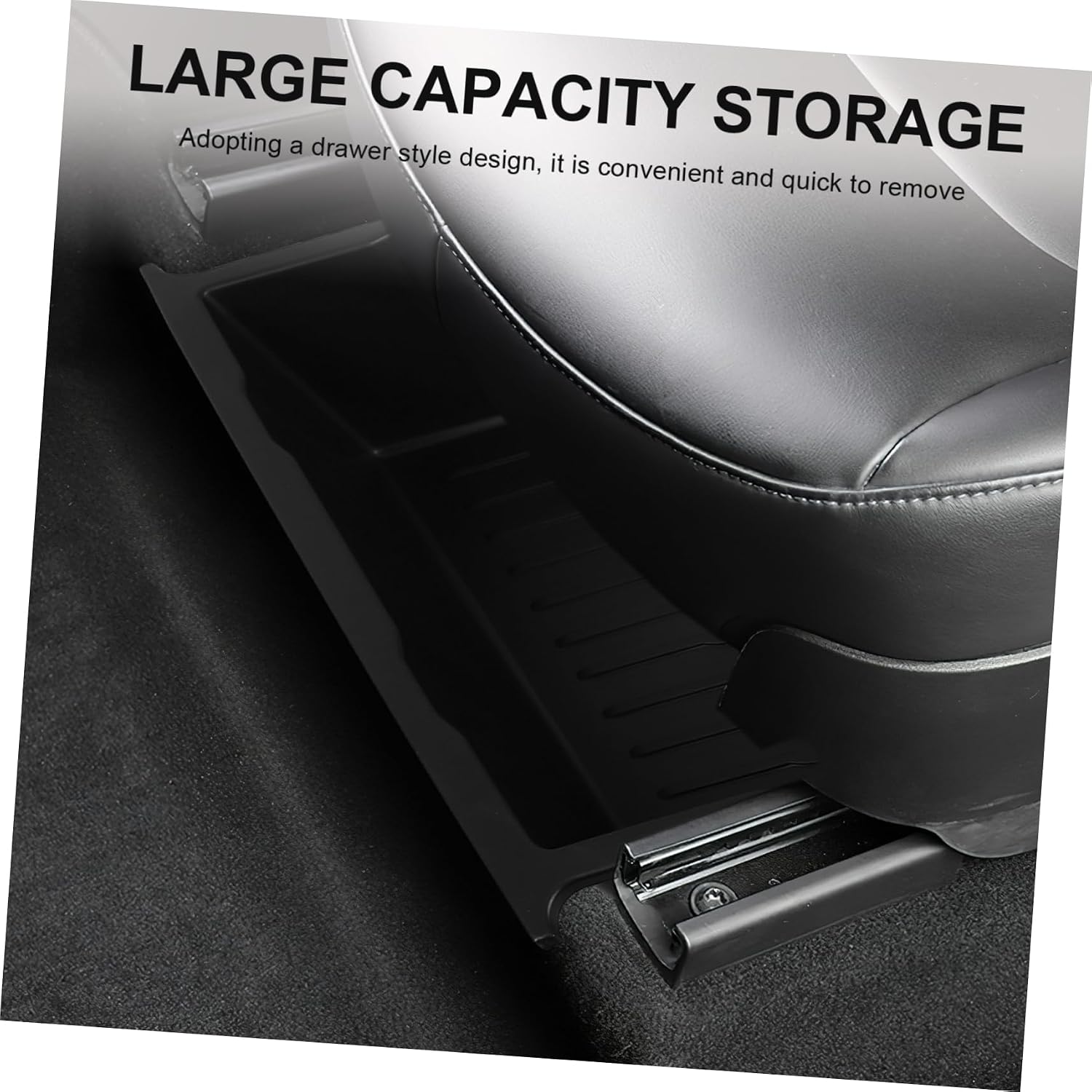 Car Under Seat Storage Organizer Sturdy Vehicle Storage Box for Model Y Easy Access Holds Beverages Tools More Modern Design Car Accessory for Efficient Organization
