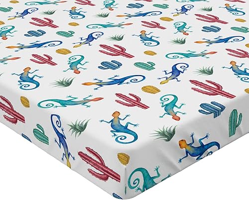 Miniatura 216 de Ambesonne - Sábana bajera ajustable multicolor, en colores y tres tamaños Azul y gris,Verde Militar Sage Green,Ámbar beige,Negro Grey White,Azul