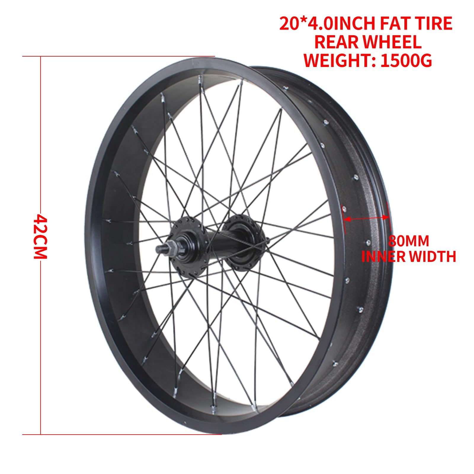 20"/24" Roue Arrière De Vélo De Neige 26×4.0" Jeu De Roues for Fat Bike Jantes en Alliage D'aluminium pour Vélo De Plage Frein À Disque, Bolt on, 7/8/9/10 Vitesses Roue Libre Filetée