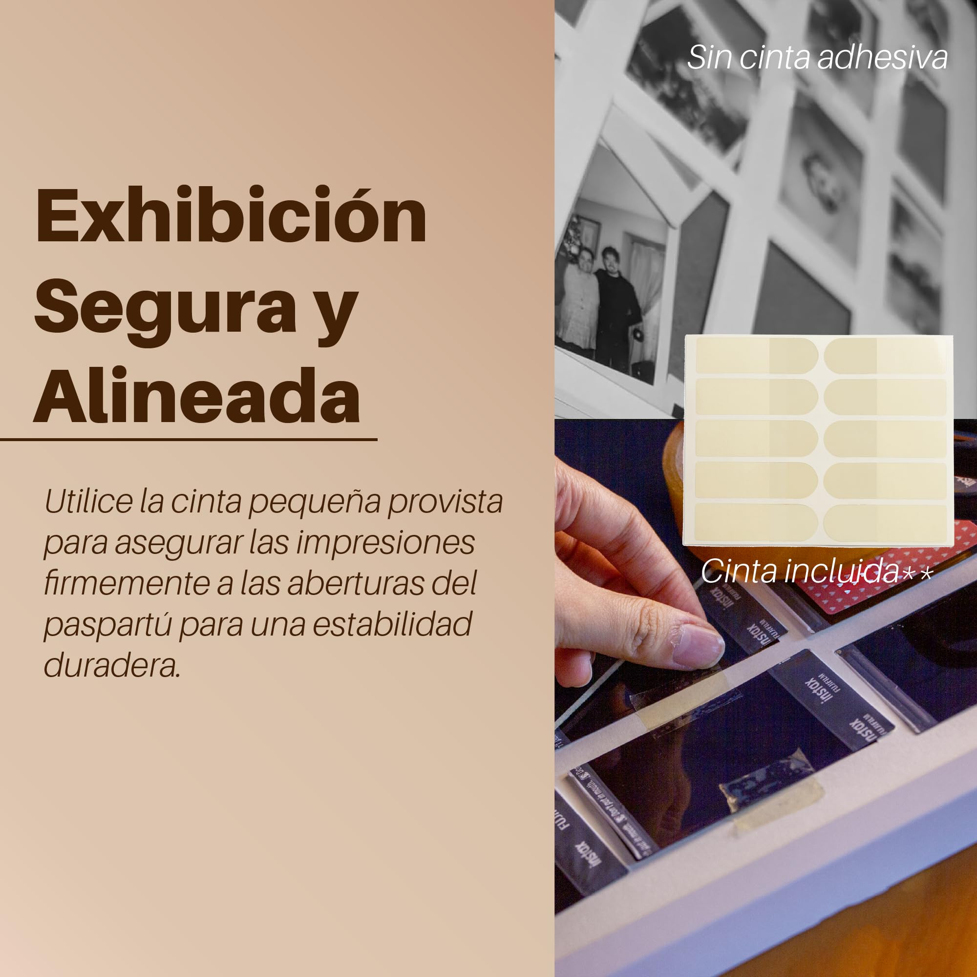 Tapeera Portafotos Múltiple Blanco para Pared – Compatible con Polaroid e Instax – Grande Marco Collage de Fotos – Mini Marco de Fotos para Pared (Blanco, Instax mini / 2x3)