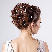 Vista 5 de Outus Pegatinas de perlas para el cabello en la cara, autoadhesivas, accesorios de gemas para el cabello, hojas de calcomanías de perlas para boda