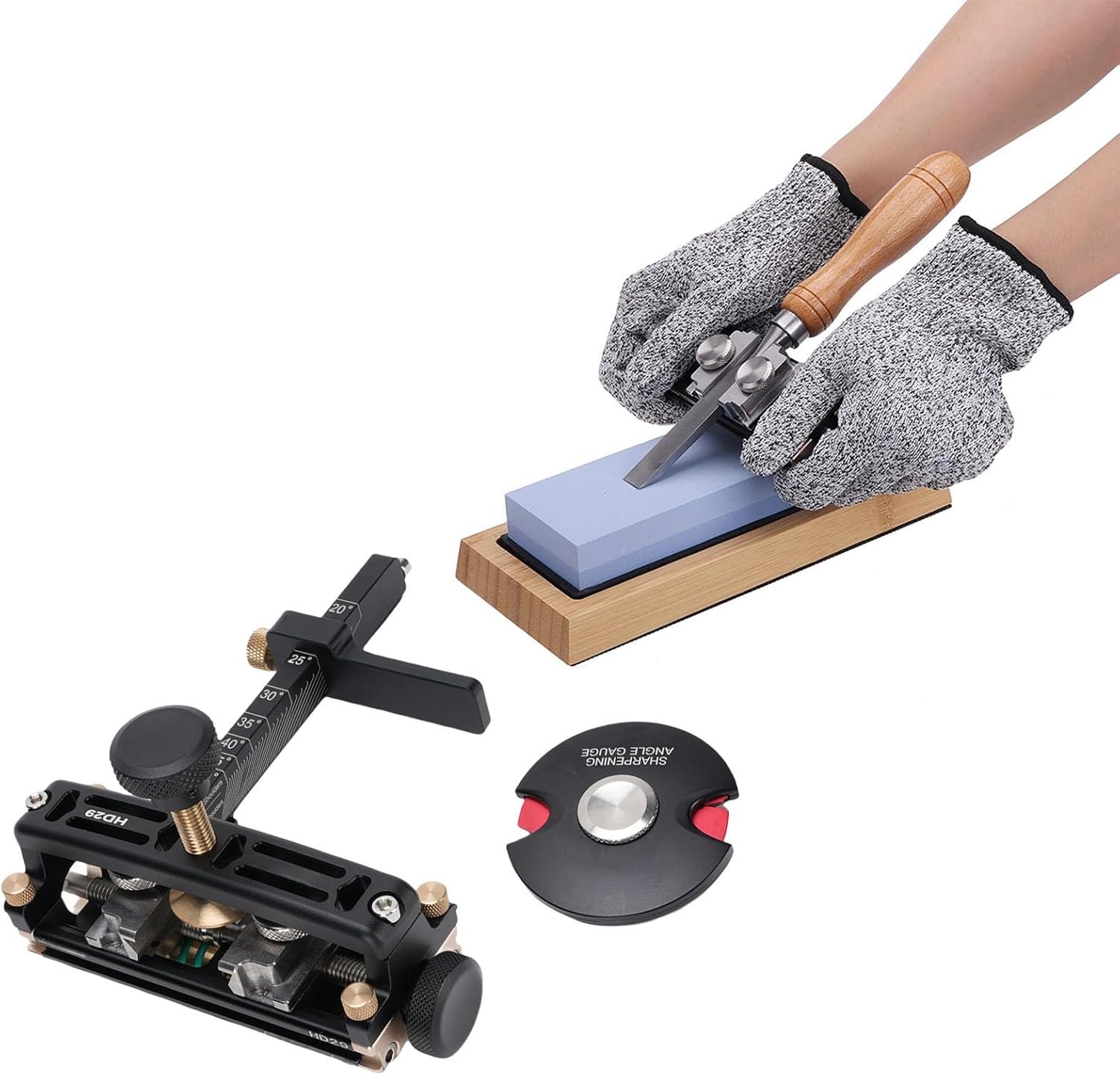 Luqeeg Honing Guides Tool, Aluminum Alloy Versatile Angle, High Hardness Integrated Honing Guides Tool Adjustment Woodworking Sharpener Jig for Easy Chisel Sharpening