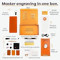 Vista 3 de Customizer™ Special Edition Engraving Kit – DIY Starter Set with Engraving Pen, Bits & Materials – Create Personalized Keychains, Magnets & Metal
