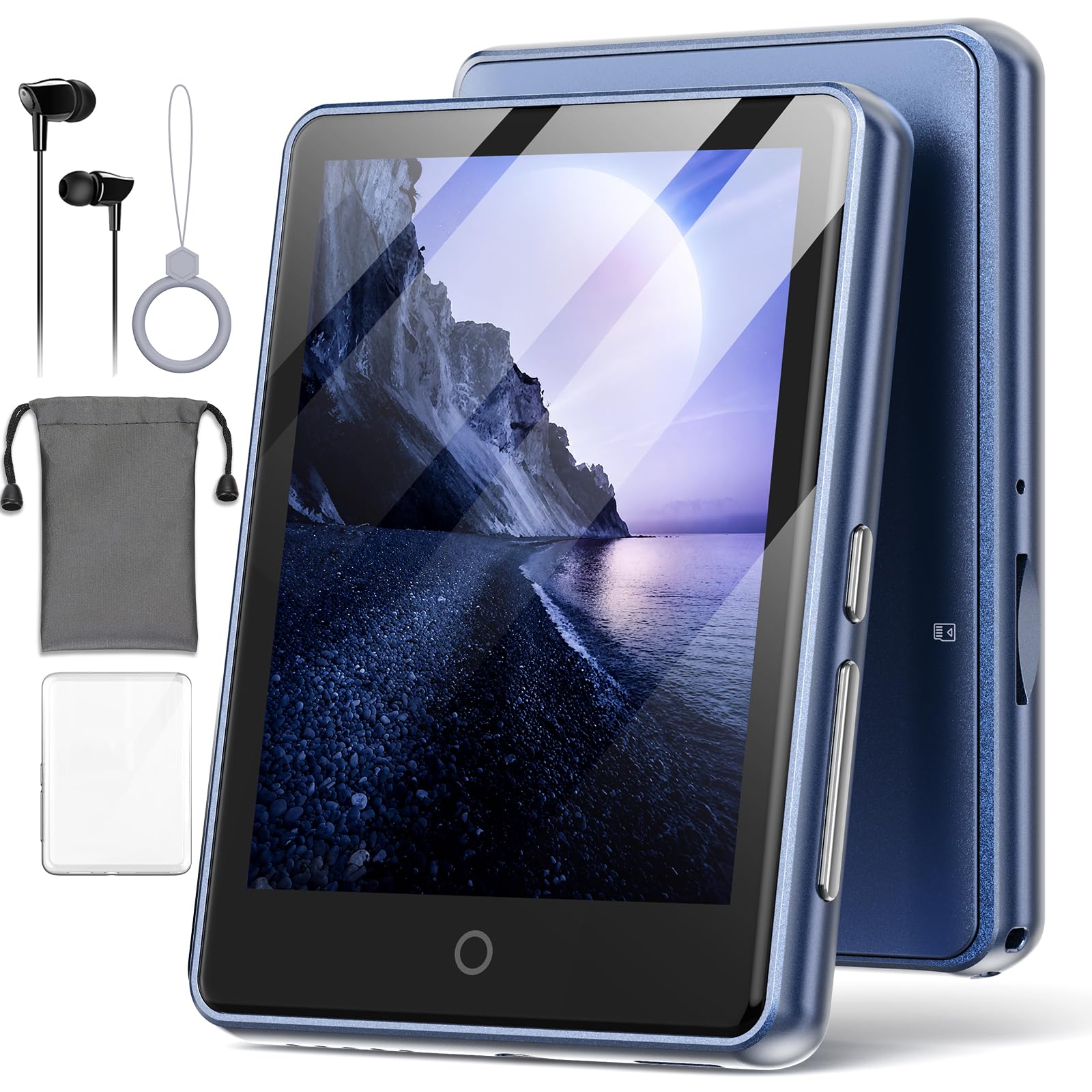 Lettore MP3 Bluetooth 5.3 con Schermo Touchscreen Completo da 2,8 Pollici, Altoparlante Integrato, 32GB (Supporta Fino a 128GB), Riproduttore Musicale HiFi Senza Perdita con Radio FM | Alloggiamento in metallo e design portatile, altoparlante, espandibile