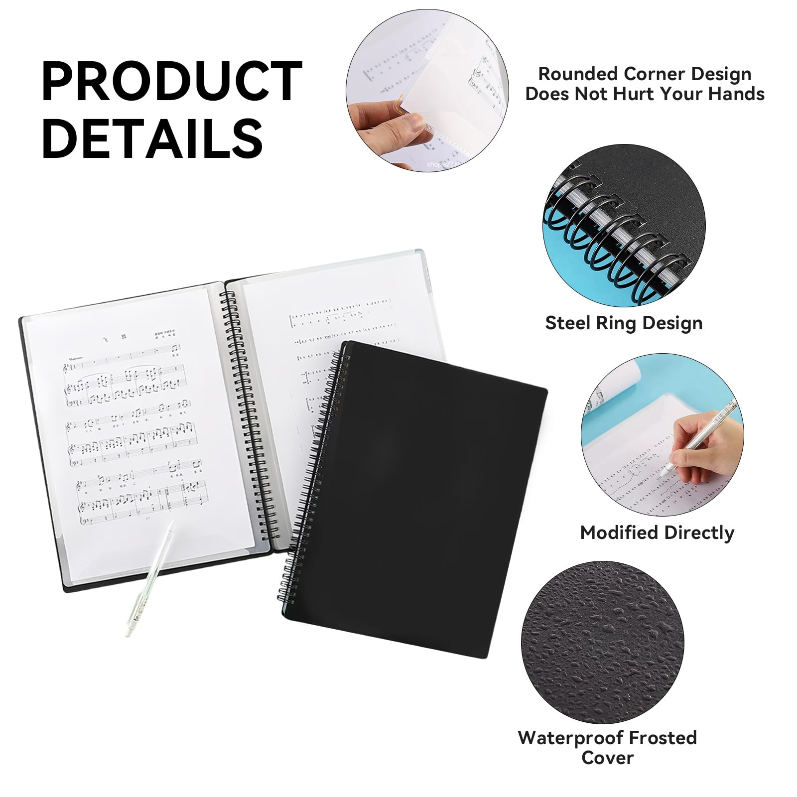 Flintronic Music File Folder A4 60 Pages, Piano Score Mark Clef Sheet, for Modern Concert Choral Musical Score, Paper, Paintings - Image 3