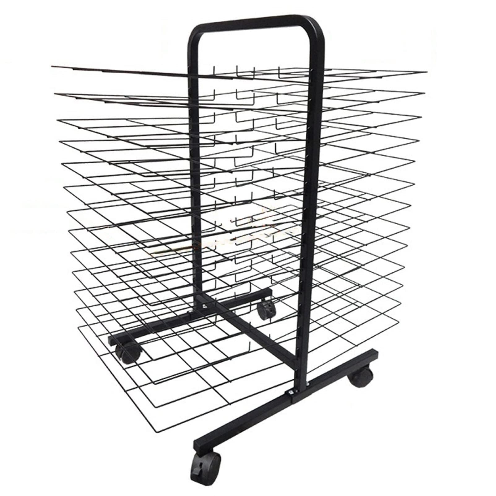 PPXCZZ Art Drying Rack with 26 Shelves, Mobile with 4 Locking Wheels, Durable Metal, Perfect for Schools & Art Studios