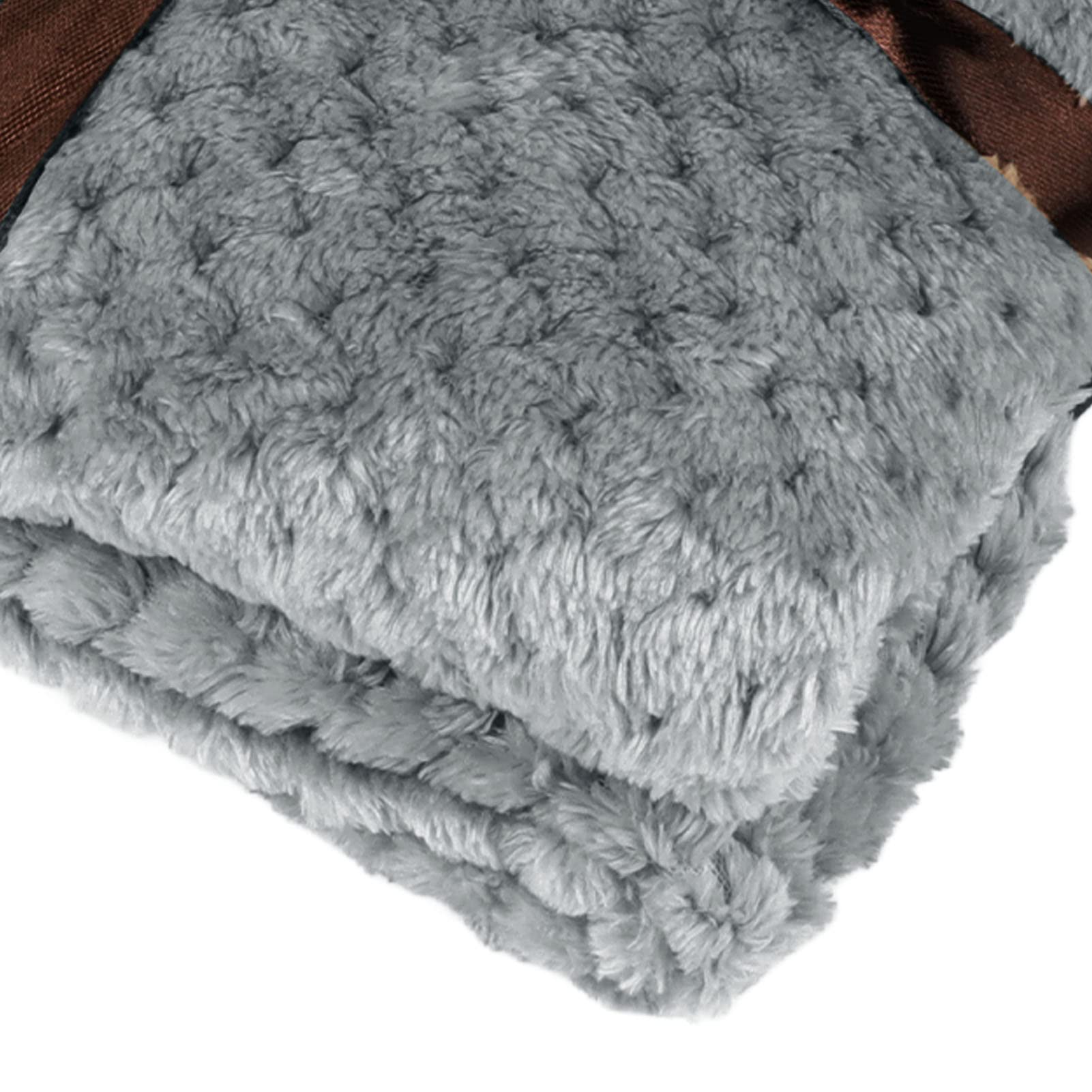 Couverture polaire douce et chaude lavable en machine pour chien et chat, légère et portable - Couverture matelassée pour petits animaux de compagnie, canapé, voiture, voyage (gris)