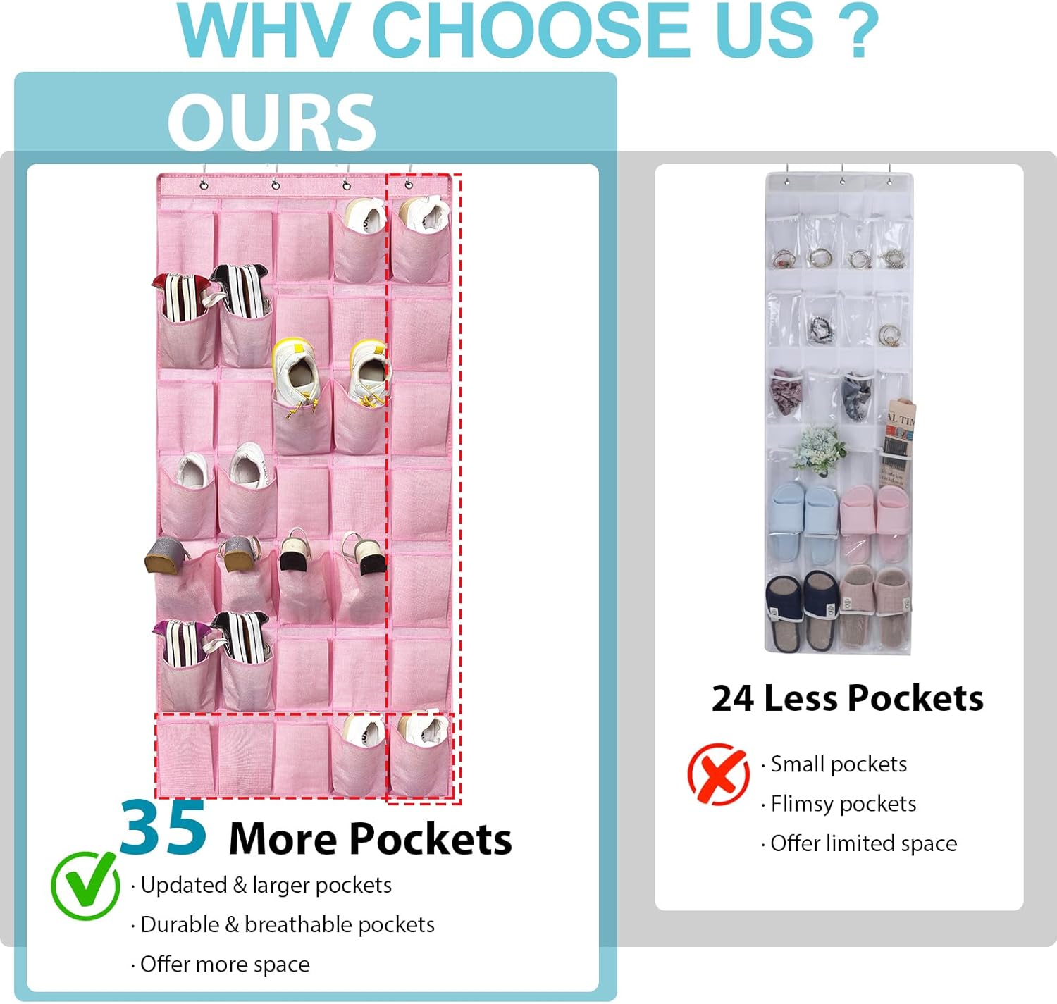 【高級感】35ポケット ドアの上の靴オーガナイザー クローゼット用吊り下げドアシューズラック 大きな靴収納ホルダー Zapateras 靴用オ 長く愛用