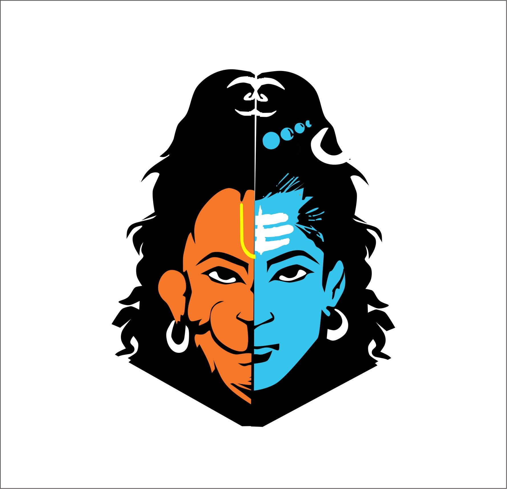 Sticker Yard Shiva Hanuman Wall Sticker for Living Room/Bedroom/Office and All Decorative Wall Stickers-image-13