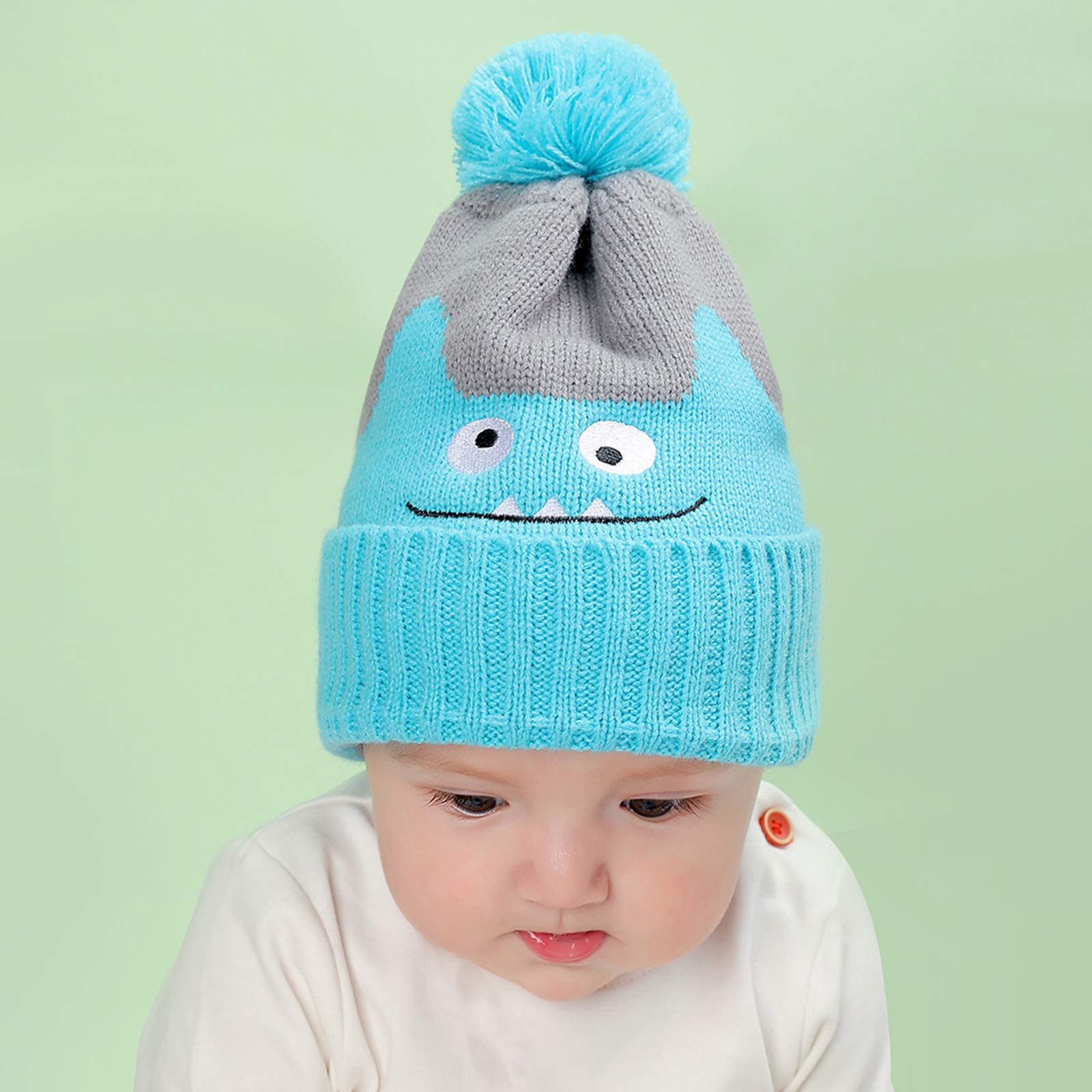 iFCOW Baby Strickmütze für Neugeborene Kleinkind Winter Warm Cartoon Mütze