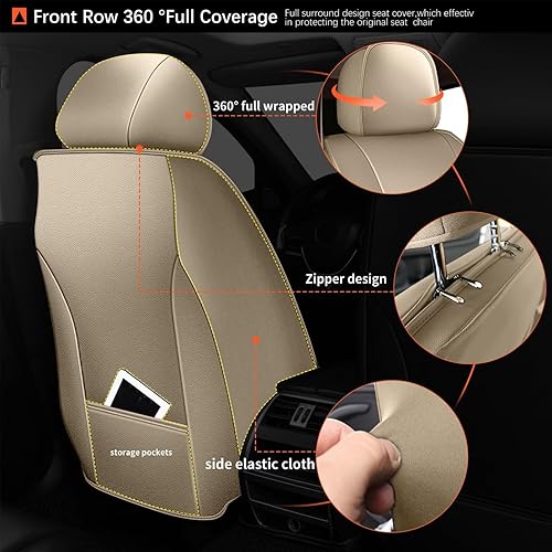 Miniatura 10 de DISUTOGO Car Seat Covers Fit for Nissan Rogue 2010-2023, Faux Leather Automotive Seat Covers Breathable Waterproof Seat Cushions Compatible with