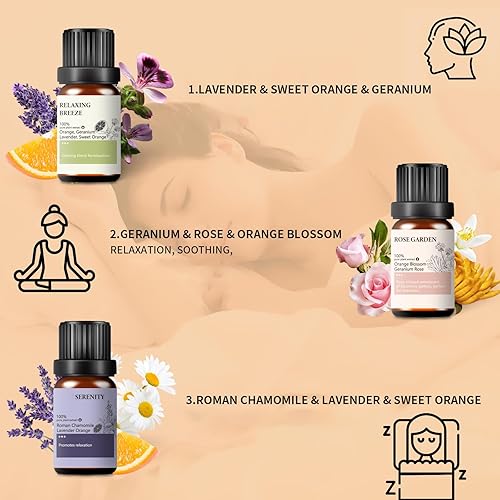 Miniatura 3 de Juego de aceites esenciales puros, aceites esenciales para difusores, aromaterapia y humidificadores con abridor de aceite adicional, relajación,