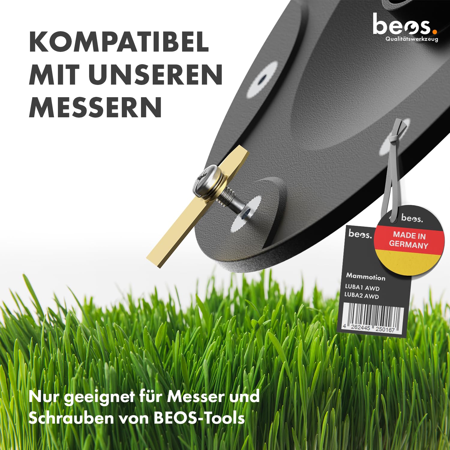 BEOS Messerscheibe kompatibel mit Mammotion LUBA1 AWD LUBA2 AWD 6X Klingen glasfaserverstärkte Drehscheiben Made in Germany