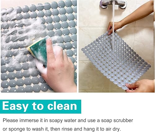 Miniatura 6 de Coopay Paquete de 2 tapetes de plástico para fregadero de cocina, tapete protector de fregadero de PVC, ecológico, ajustable, acero