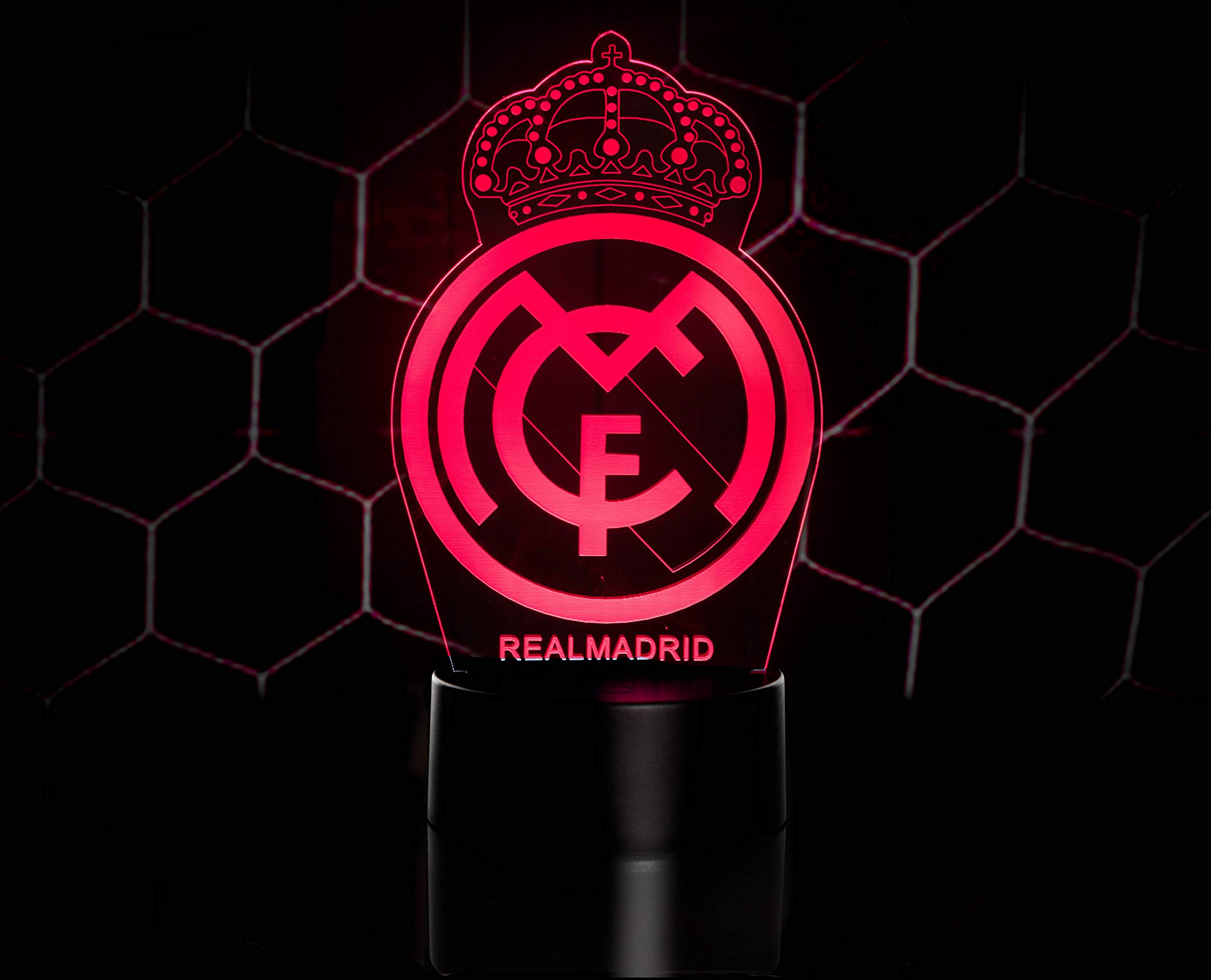 Oficial Escudo del Real Madrid CF Lámpara Original Accesorios de 2019-2020 y Mejor Regalo para Bebe niño Kids Hombre Mujer Mejor Decoracion