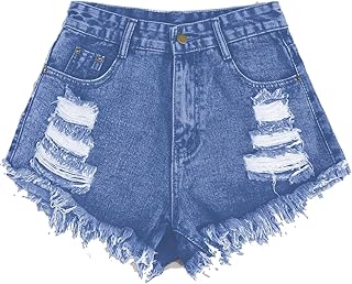 Aahwan Women's &amp; Girls Grey Solid Raw Hem Ripped Denim Shorts