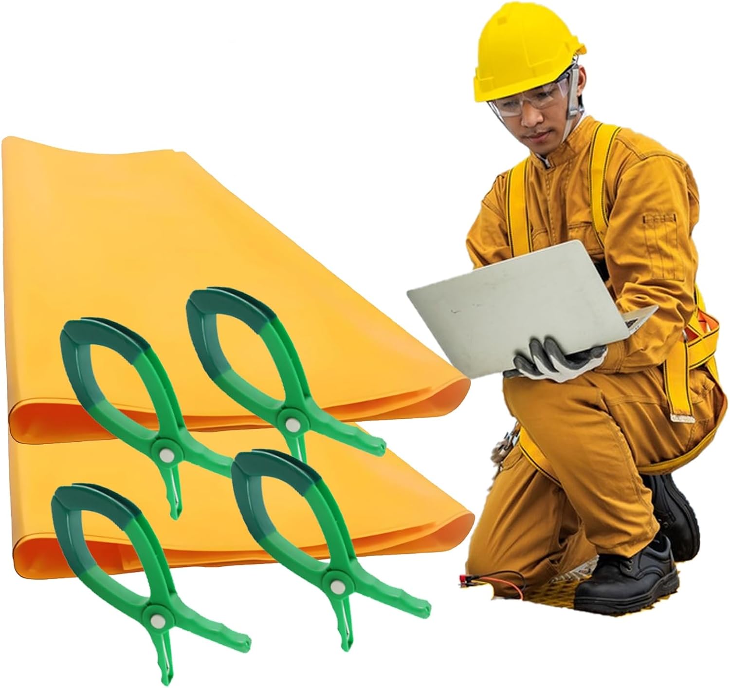 Electrician Insulated Blanket - Flame Retardant EVA High Voltage Insulating Fabric for Live Work(40x50cm 2pc 0.4kv)