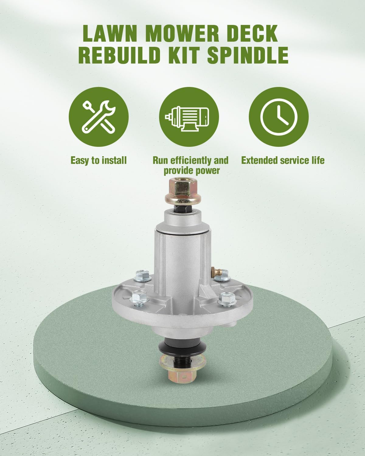 SCITOO Deck Rebuild Kit, 42 Lawn Mower Deck Parts Rebuild Kit Compatible with John Deere 100 Series 102 D105 / E100 /LA100 / X105, 1 Belt 2 Mower Blades 2 Spindle Assembly 2 Idler Pulleys