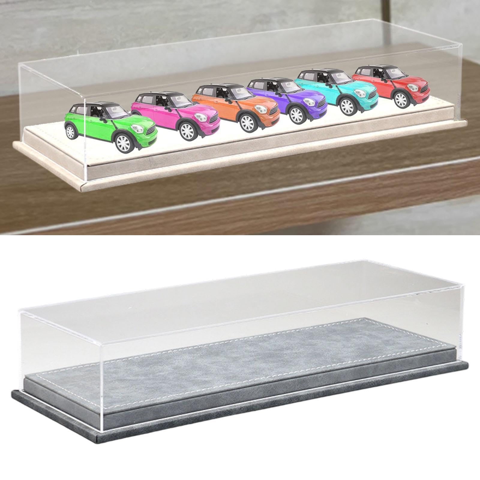 Vetrina per Modellini di Auto, Organizer Antipolvere in Acrilico, Supporto per Collezioni di Modellini Pressofusi, Vetrina Adatta per Ufficio, Scrivan, Grigio