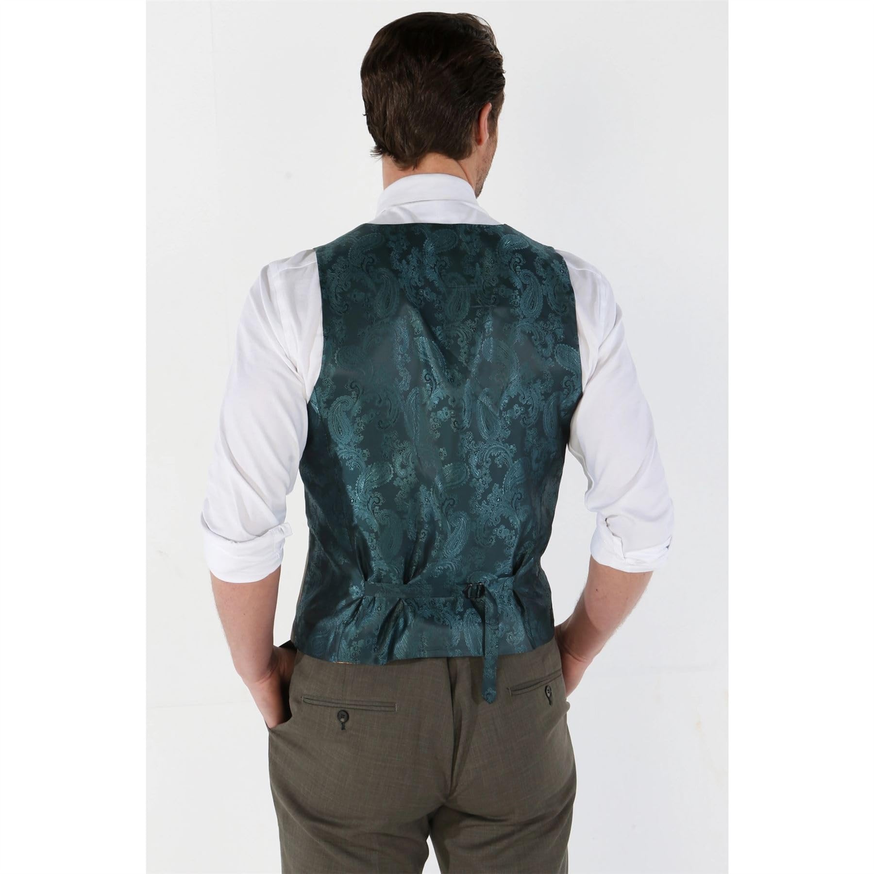 TruClothing.com Gilet da uomo verde salvia sartoriale estivo da matrimonio