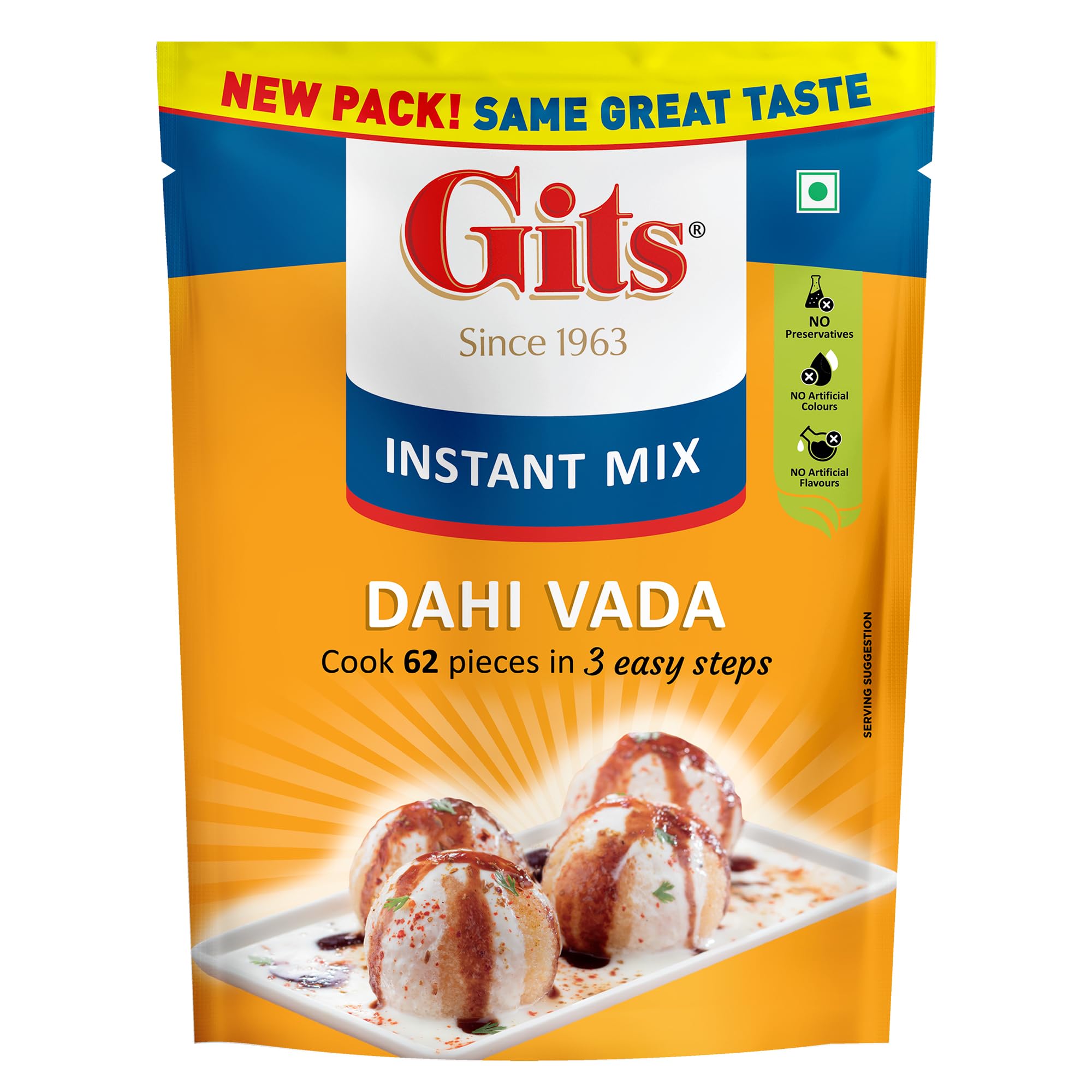 Instant Dahi Vada Snack Mix, Makes 62 Per Pack, Pure Veg, Instant Indian Snack Mix, 500g