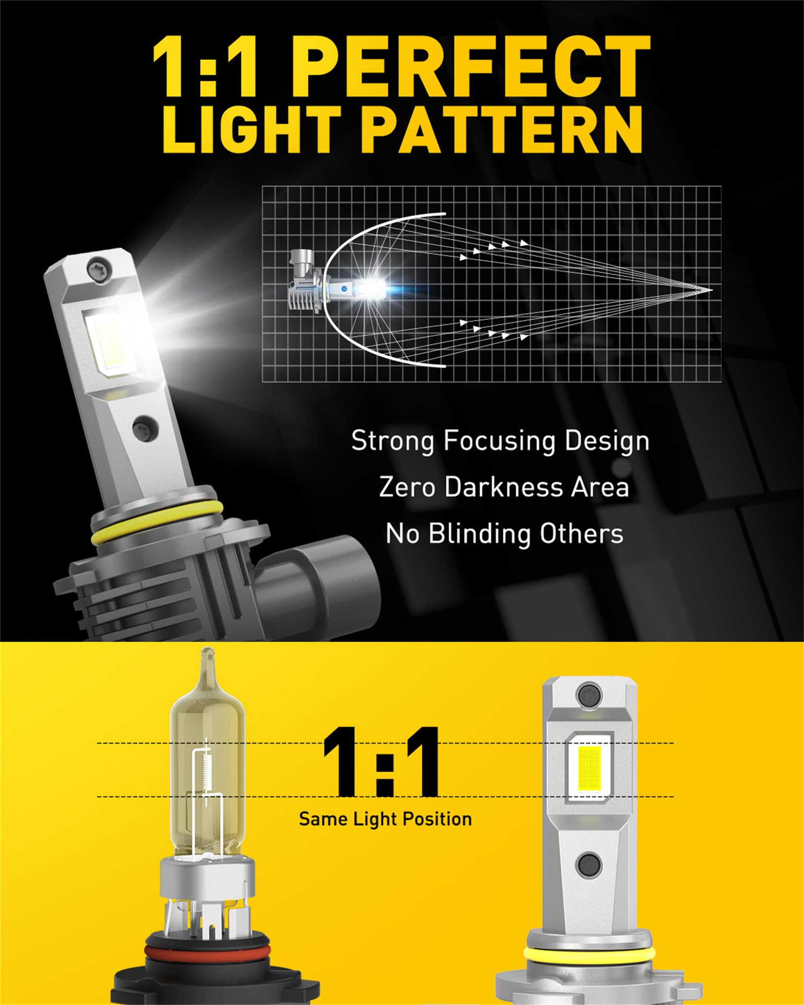 AUXITO 9005 9006 Bulbs Combo 1400% Brighter HB3/HB4 Bulbs, 6500K Cool White, Plug-N-Play, Pack of 2 - 4