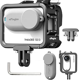 Honbobo Protective Cage Silicone Protective Case Camera Cage Metal Frame Case Accessories for Insta360 GO 3