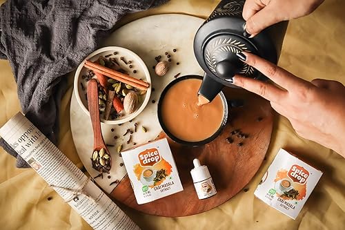 Miniatura 6 de Spice Drop Extracto de Chai Masala, té, café, café con leche, calidad prémium y rico aroma, auténtico extracto de mezcla de especias indias sin