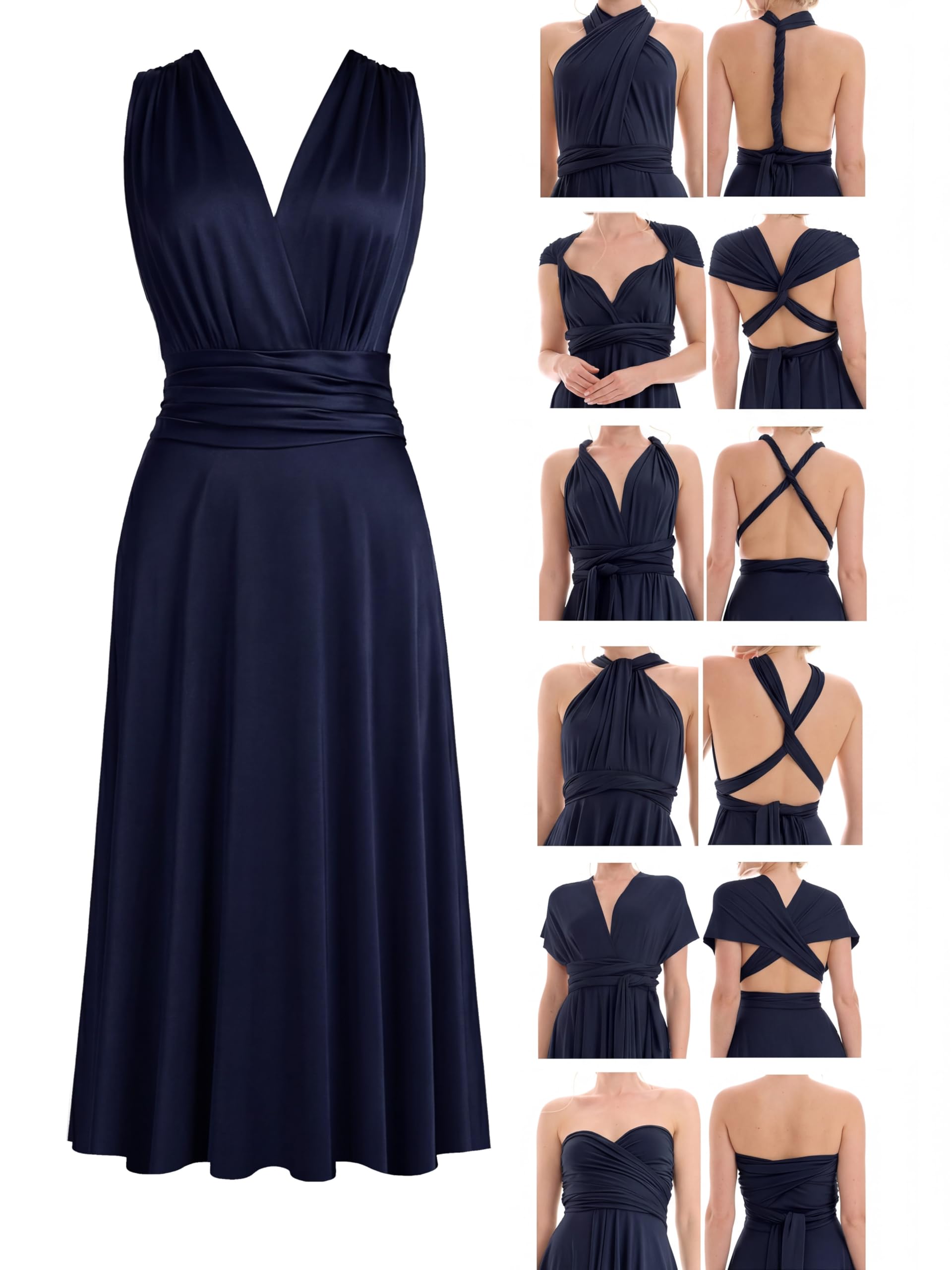 Juvell Brautjungfernkleider kurz Plus Size Infinity-Dress Curvy - 1100-C | Hochzeit Elegantes Cocktailkleid-Abendkleid-Abschlussball Curvy