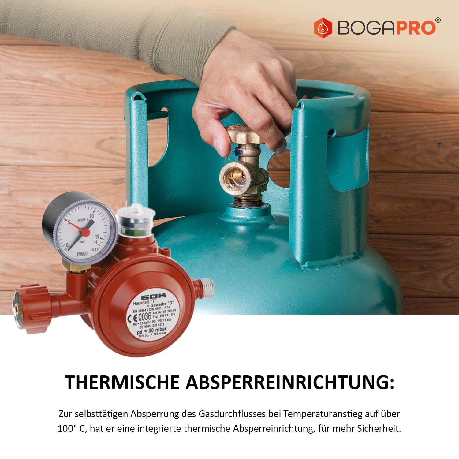 Gasdruckregler 50 mbar Set für Herd oder Ofen mit Niederdruckschlauch 40 cm lang, Stahlrohr 40 cm lang, 90° Winkel. inkl. Polybeutel und Lecksuchspray