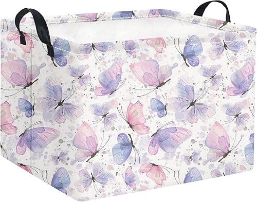 Miniatura 45 de Cesta rectangular de almacenamiento para niños con asas para el hogar, cocina, niños y niñas, lindo contenedor organizador de almacenamiento de