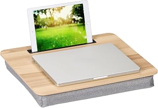 Relaxdays Laptopkissen mit Handyhalter, BxT: 46 x 35 cm, Laptopunterlage für Bett & Sofa, Laptop Knietablett, Farbwahl