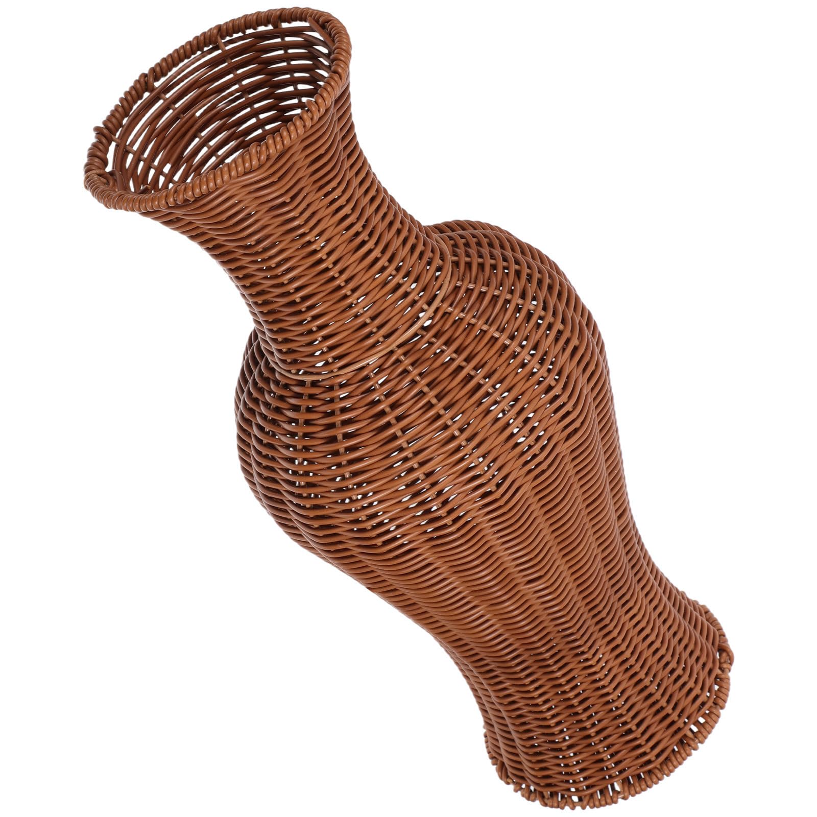 Vase en plastique imitation rotin facile à nettoyer pour grand bouquet de fleurs séchées