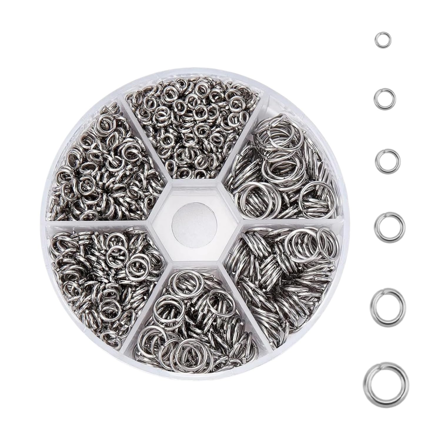 BOBOZHONG 980Pcs Jump Rings Kit for Jewellery Making,Gold Open Jump Rings Connector Set - Stainless Steel Split Rings for Bracelet Necklace Earring Charms Repair(4-10mm)