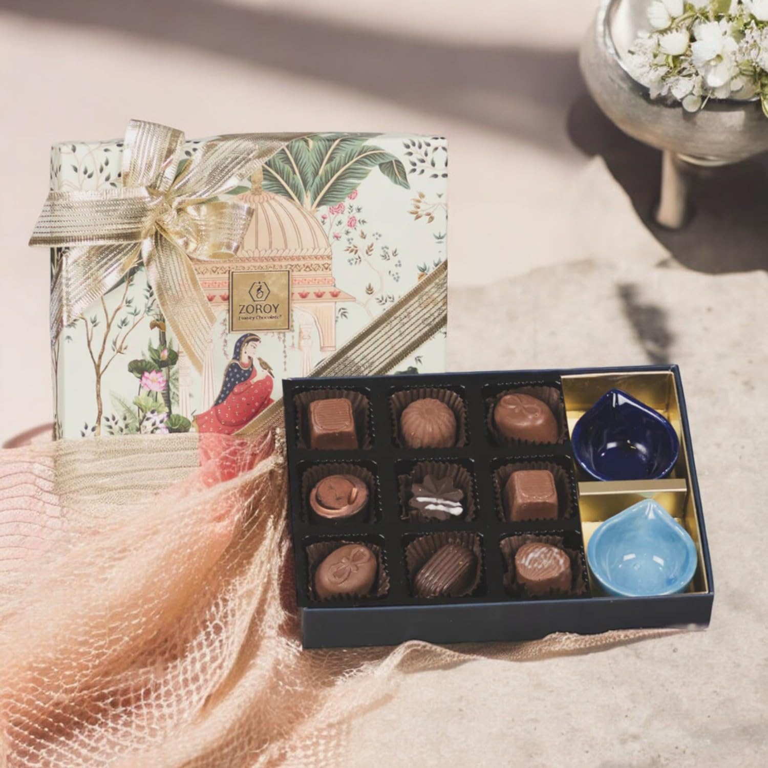 ZOROY Luxury Chocolate Box Of 9 Assorted Milk & Dark Chocolates