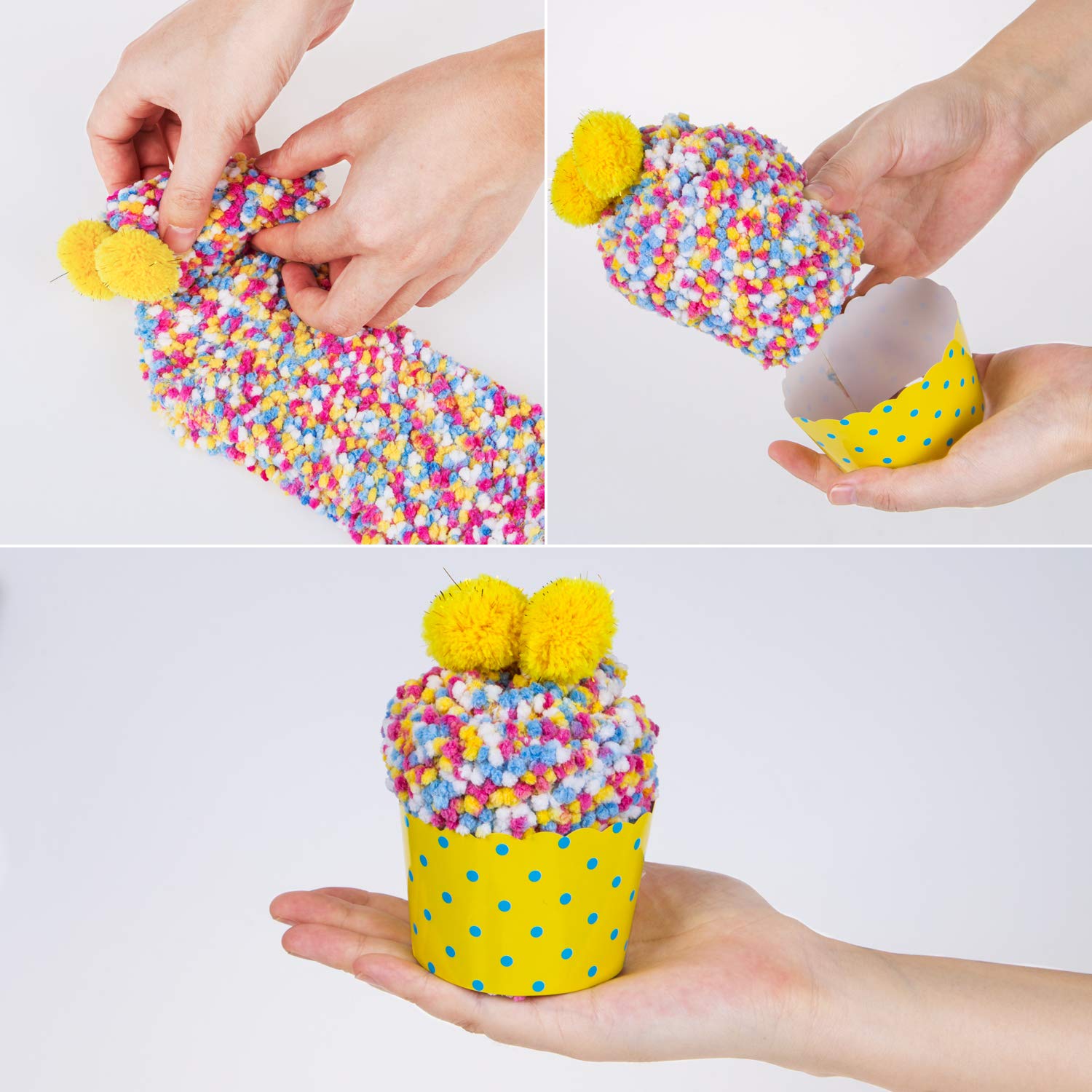 3 Paar DIY Geschenksocken für Frauen Mädchen flauschige Socken Winter Hausschuhsocken weich für Weihnachten mit Geschenkboxen Cupcake