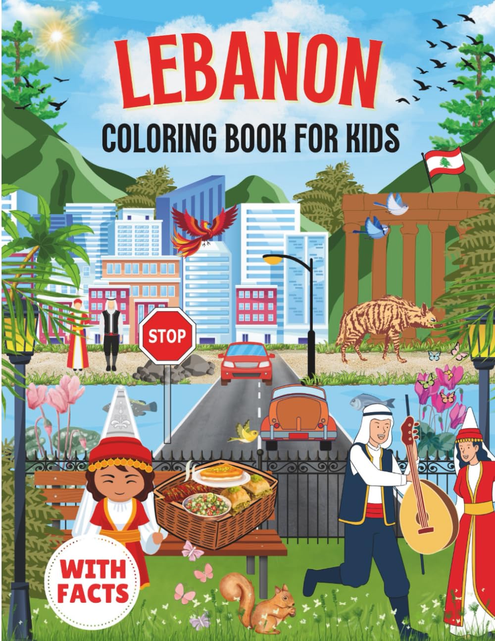 Lebanon Coloring Book for kids with facts