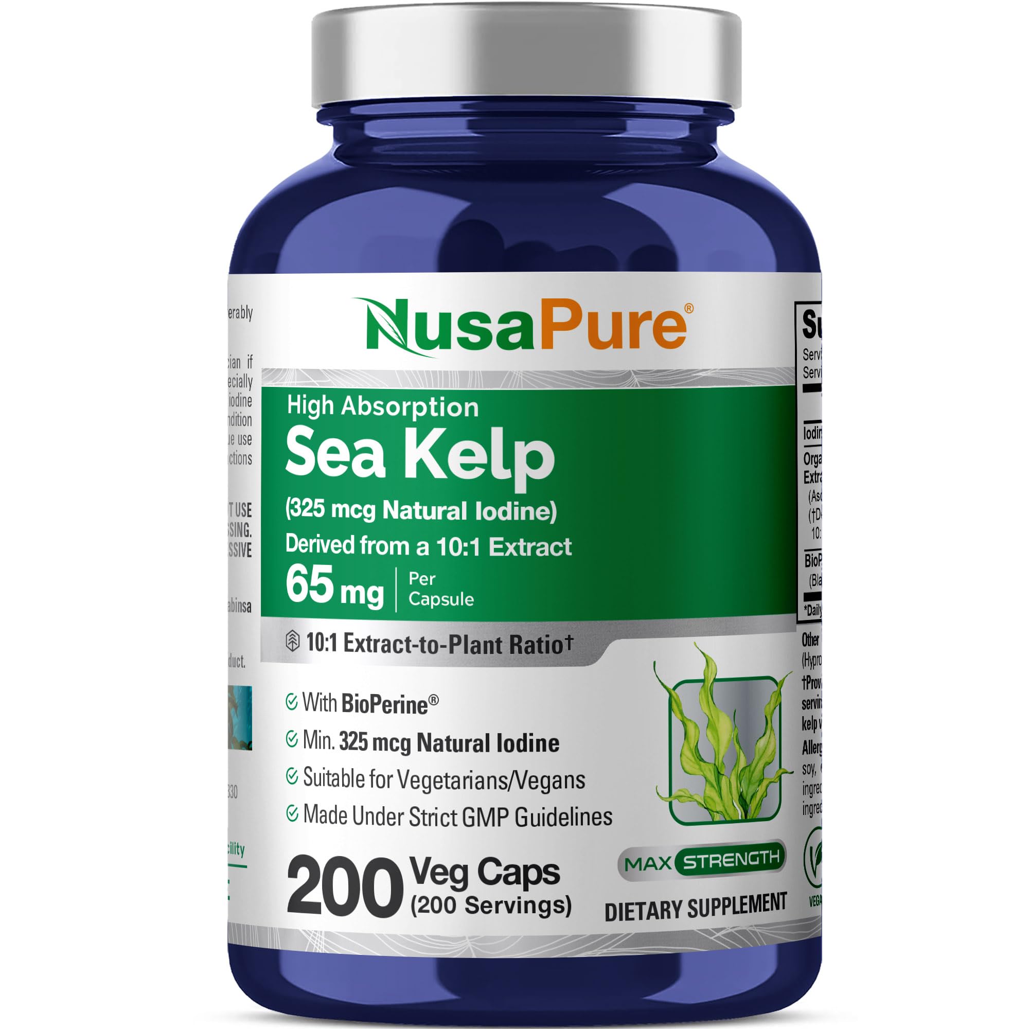 NusaPure Sea Kelp Natural Iodine Capsules