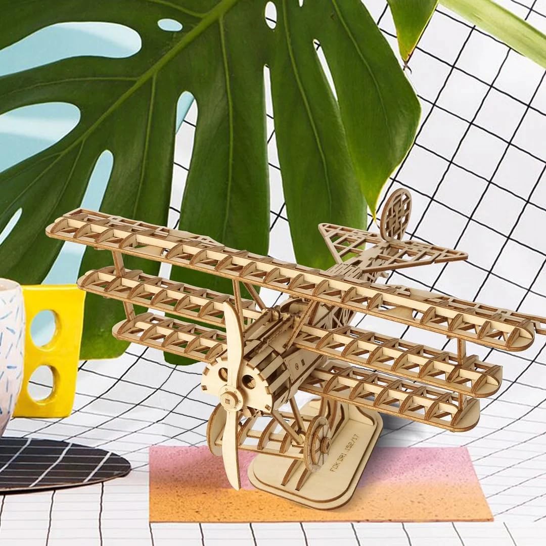 Assembled Bi-Plane model displayed on a desk