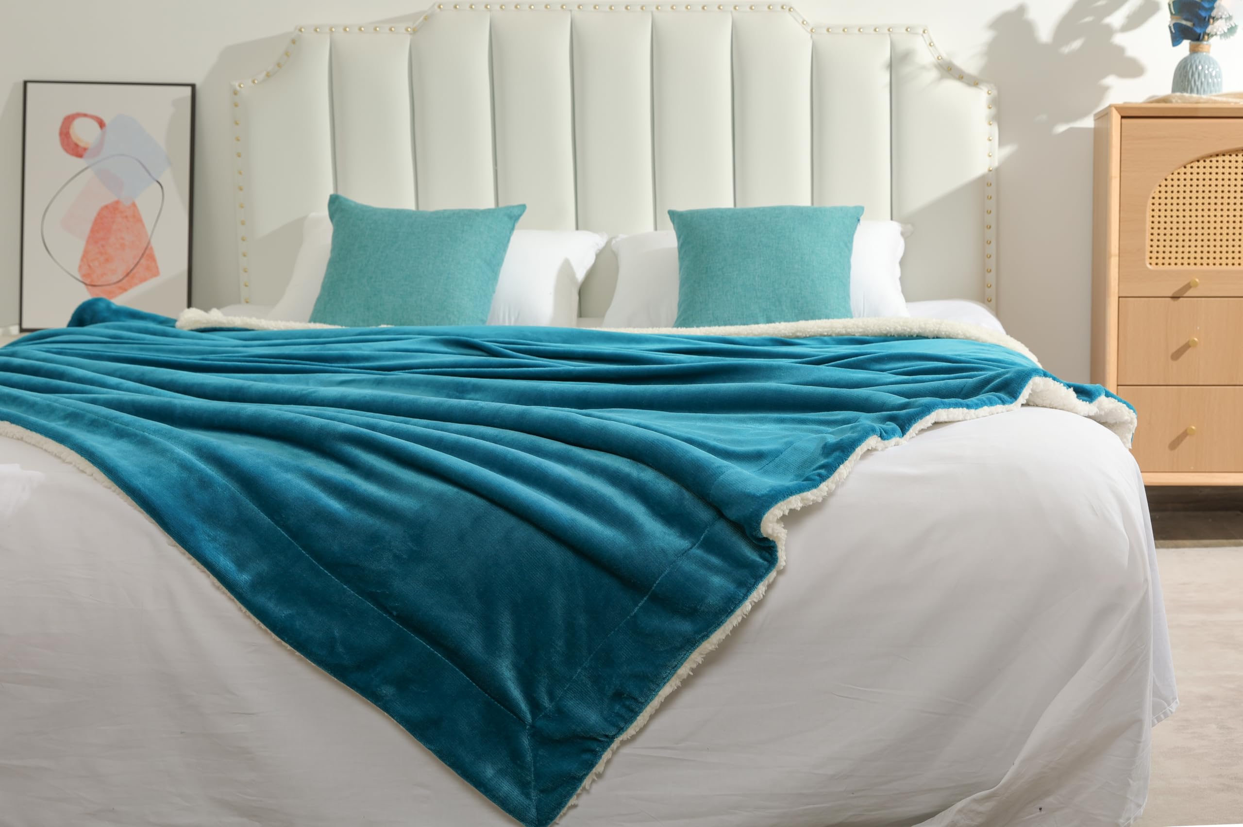 Wasserdichte King-Size-Decke für Bett, Intimität, 203 x 228 cm, wasserdichte Liebesdecke für Paare, Strand, Picknick, Haustiere, Erwachsene, Hunde, wasserdichte Wendematratze oder Möbel (blau)