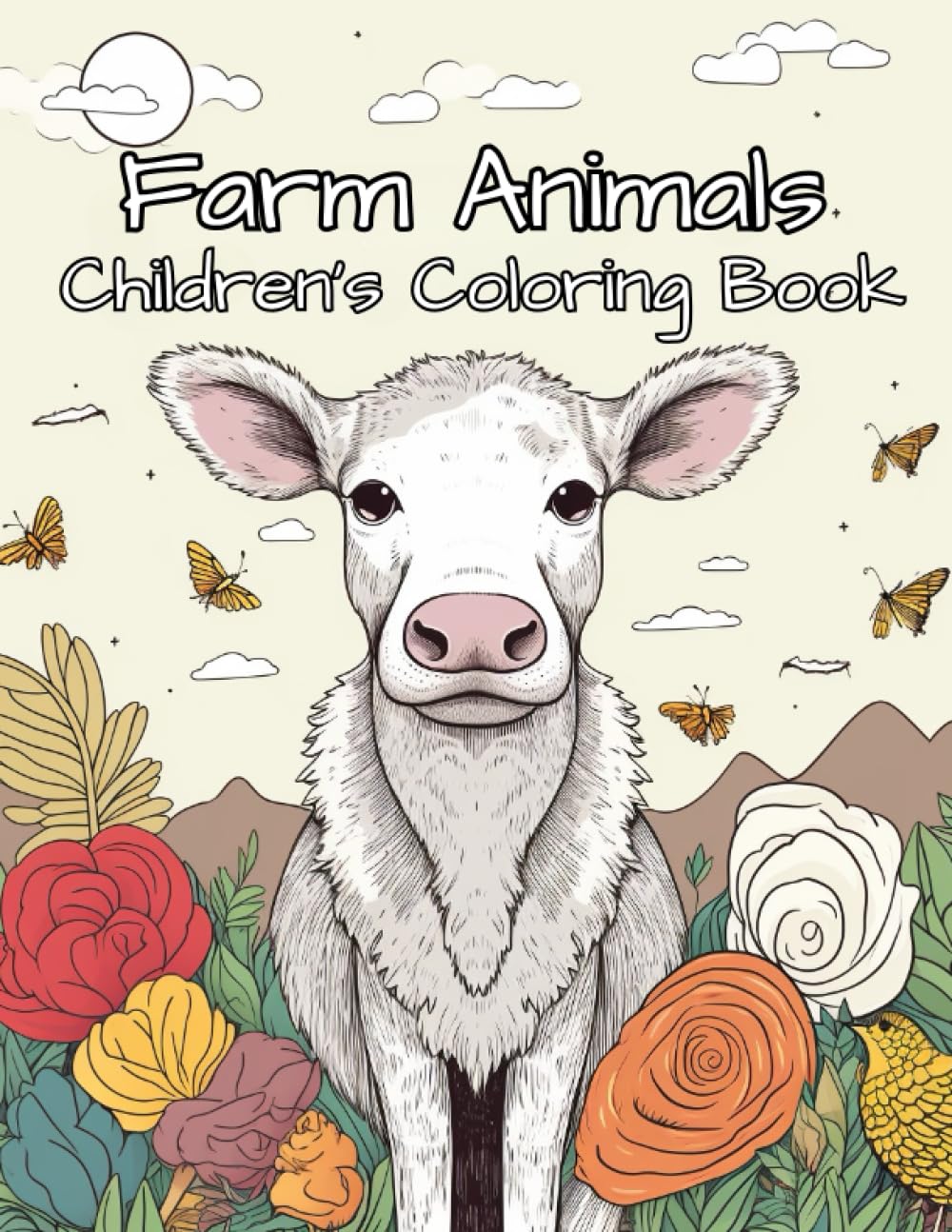Farm Animals, Children's Coloring Book: Amazing children's coloring book about farm animals, designed for ages 6-12