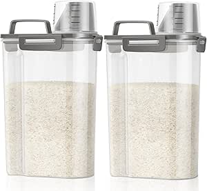 TBMax Rice Storage Container 20 Lbs, Crystal-Clear Large Food Container TBMax Rice Storage Container 20 Lbs, Crystal-Clear Large Food Container