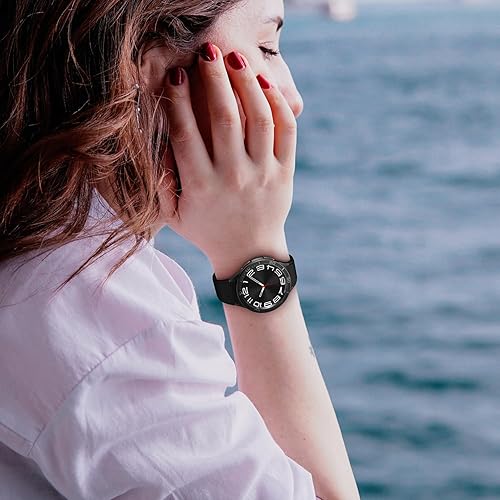 Miniatura 7 de AMANECER Anillo de bisel diseñado para Galaxy Watch 6 Classic de 1.73 pulgadas (1.693 in), 1.77 pulgadas, acero inoxidable, elegante marco de bucle,