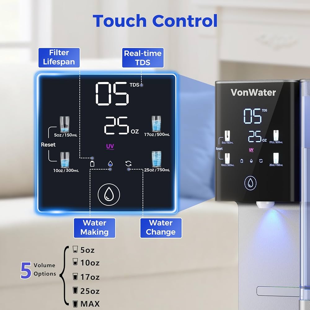 clean water CT910G Countertop Reverse Osmosis Water Filter, 7-Stage RO