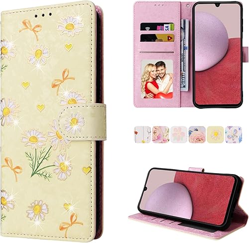 Miniatura 17 de UEEBAI Funda tipo billetera para Samsung Galaxy A16 4G/5G, cubierta de cuero PU con soporte, bloqueo RFID, funda flip con ranuras para tarjetas,