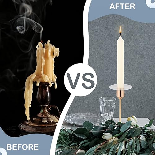 Miniatura 3 de Vesici Bobeches - 100 piezas de protectores de goteo de velas, anillos transparentes para candelabros, atrapasadores de cera de plástico redondos