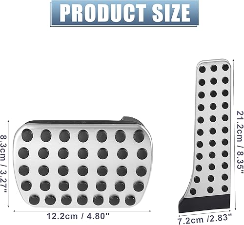 Miniatura 4 de X AUTOHAUX 2 almohadillas de pedal de gas y freno antideslizantes para Mercedes-Benz C E S GLC GLE GLK SLK CLS SL Class acero inoxidable pedales