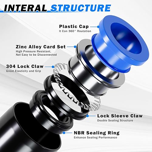 Miniatura 2 de Kit de Tubo de Línea de Aire, Accesorios de Conexión Rápida de Línea de Aire de 1/4" 3/8" con Tubo de Manguera de Aire de Nylon DOT de 6,35 mm x 10