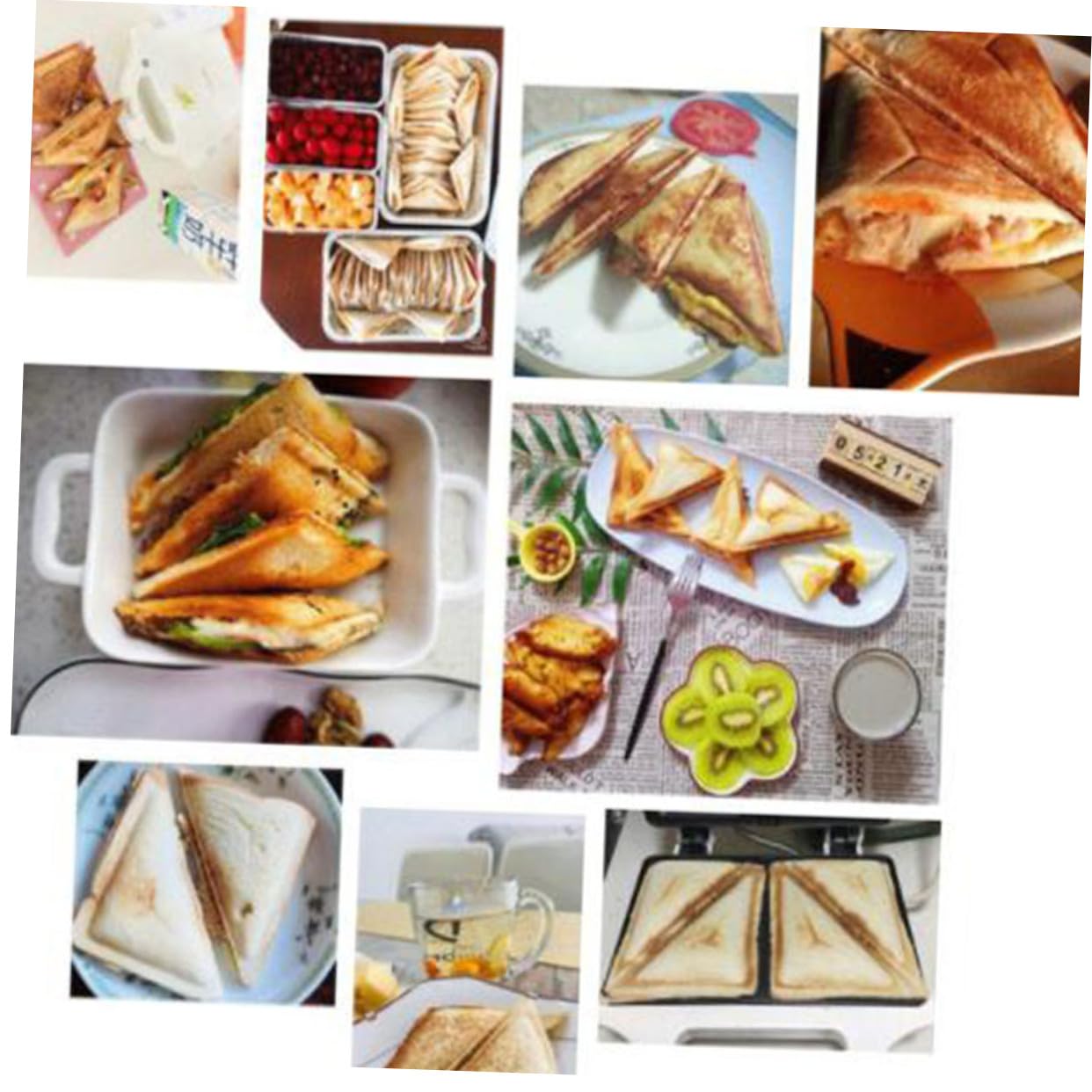 Toyvian Sandwichera Eléctrica Antiadherente con Doble Calentamiento Rápido Máquina de Desayuno Compacta para Pan y Pastel Horno Tostador Negro con Control Automático y Base Antideslizante